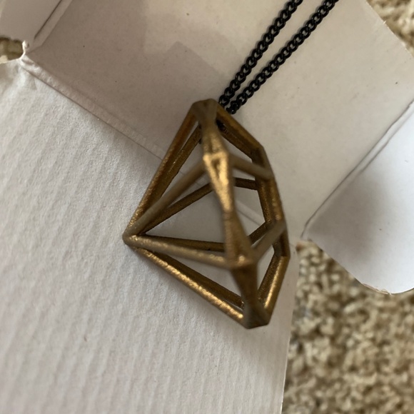 3D Printed Gold Gemstone Necklace - Picture 1 of 5